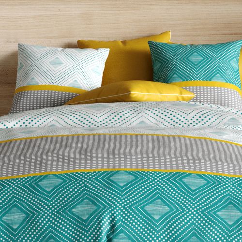 Housse De Couette 220x240 Cm + 2 Taies D'oreiller 63x63 Cm 100% Coton 57 Fils Aurah