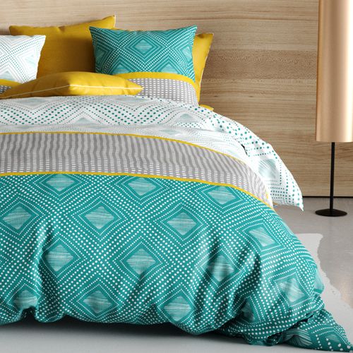 Housse De Couette 220x240 Cm + 2 Taies D'oreiller 63x63 Cm 100% Coton 57 Fils Aurah