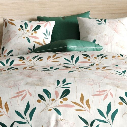 Housse De Couette 220x240 Cm + 2 Taies D'oreiller 63x63 Cm 100% Coton 57 Fils Kano