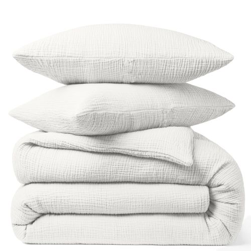 Taie D'oreiller 50x70 Cm Gaze De Coton Blanc Pur