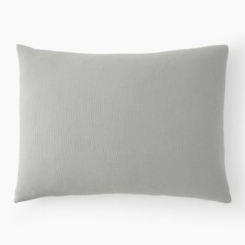 Taie D'oreiller 50x70 Cm Gaze De Coton Gris Glacier