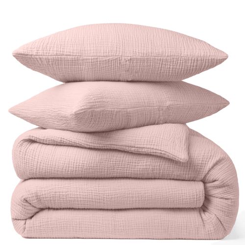 Taie D'oreiller 65x65 Cm Gaze De Coton Rose Lotus