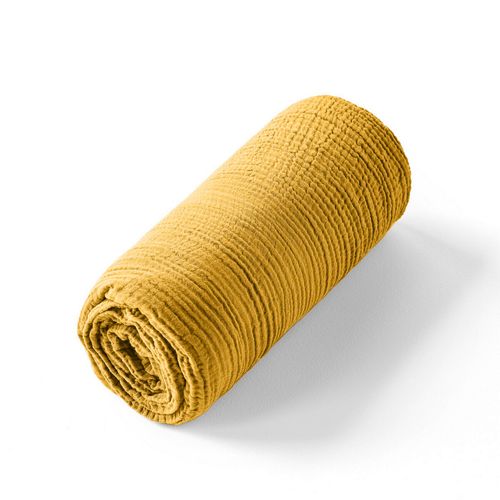 Drap Housse 140x190 Cm Gaze De Coton Safran