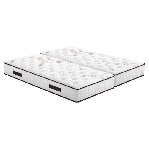 Matelas + Sommier Tapissier 2x90x200 Latex - Louxor - Soutien Ferme - Made In France