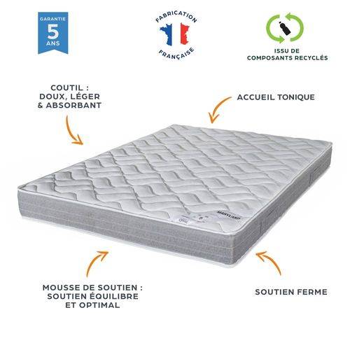 Matelas Maryland + Sommier Tapissier Omega - 120x190 - Mousse - Hauteur 20 Cm