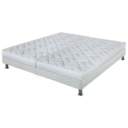 Matelas Melissa + Sommier Tapissier Omega - 2x80x190 - Mousse - Hauteur 13 Cm