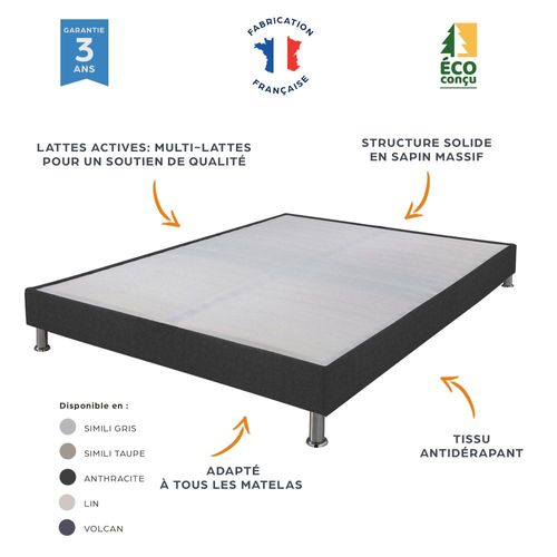 Matelas Marly + Sommier Tapissier Omega - 2x90x190 - Mousse - Hauteur 15 Cm
