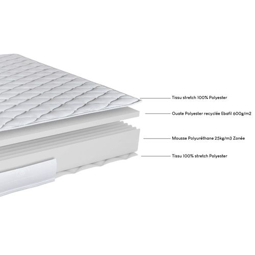 Matelas Marly + Sommier Tapissier Omega - 120x190 - Mousse - Hauteur 15 Cm