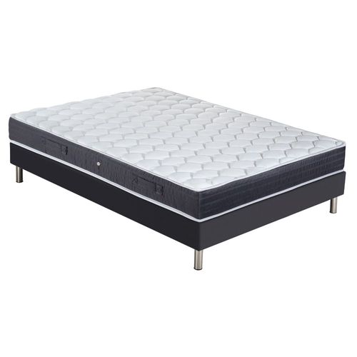 Matelas Maryland + Sommier Sr15 - 160x200 - Ressorts - Hauteur 25 Cm - Soutien Ferme