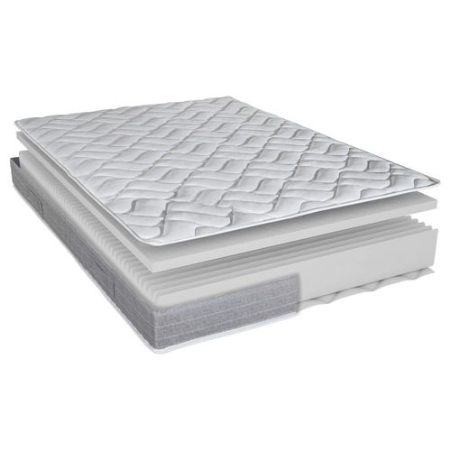 Matelas Maryland + Sommier Sr15 - 2x80x200 - Mousse - Hauteur 20 Cm - Soutien Ferme