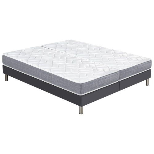 Matelas Maryland + Sommier Sr15 - 2x80x200 - Mousse - Hauteur 20 Cm - Soutien Ferme