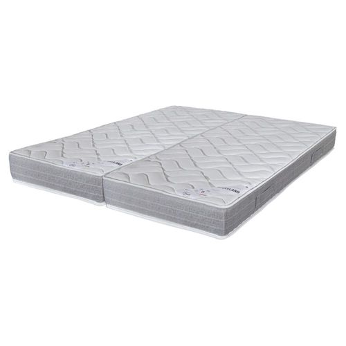 Matelas Maryland + Sommier Sr15 - 2x80x200 - Mousse - Hauteur 20 Cm - Soutien Ferme