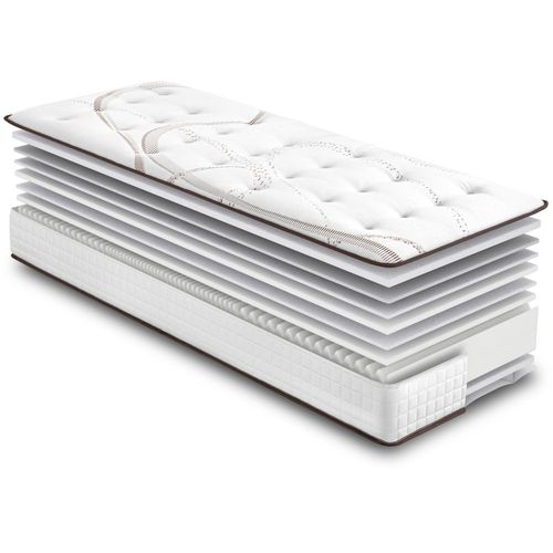 Matelas Mousse Moorea + Sommier Sr15 - 2x90x200 - Hauteur 25 Cm - Soutien Ferme