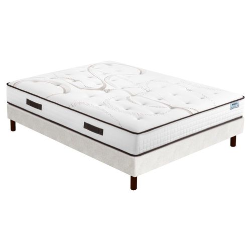 Matelas Moorea + Sommier Sr15 - 160x200 - Mousse - Hauteur 25 Cm - Soutien Ferme