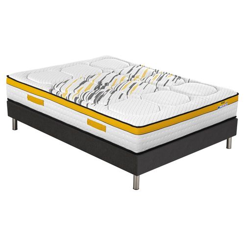 Matelas Rugby + Sommier Sr15 - 140x190 - Ressorts - Hauteur 29 Cm - Ferme