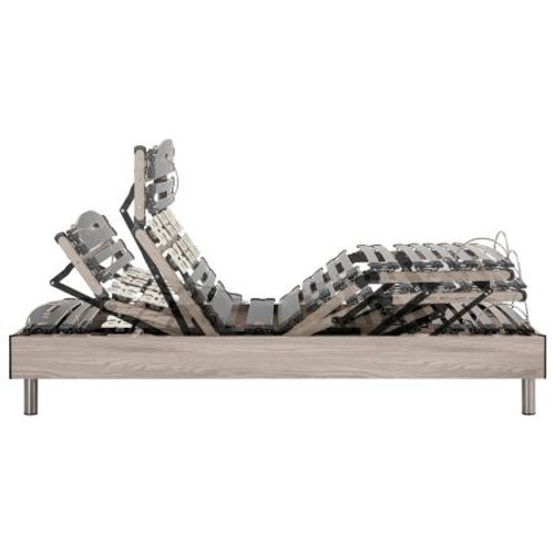 Ensemble Relaxation S73+matelas Mousse Wave - 5 Zones - 2x80x200 - Chêne Clair