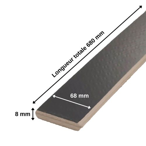 1 Latte + Embouts - 680x68x8 Mm - Pour Sommier / BZ / Clic Clac