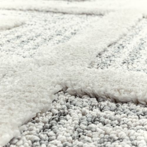 Melia - Tapis Berbère Rond à Relief - Crème 120 X 120 Cm