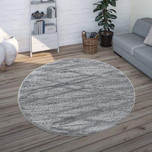 Asima - Tapis Berbère Rond à Relief - Gris 160 X 160 Cm