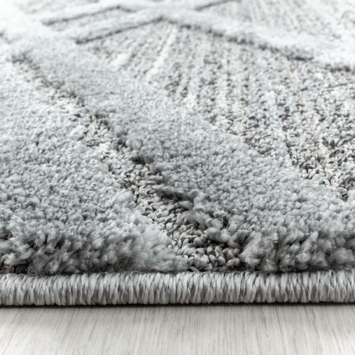 Asima - Tapis Berbère Rond à Relief - Gris 080 X 080 Cm