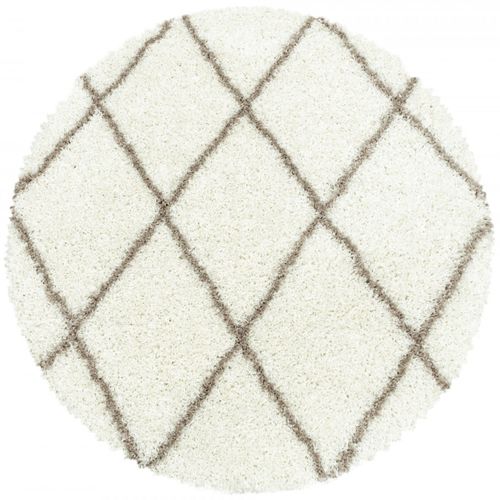 Berbere - Tapis Rond De Style Berbère - Ivoire Et Beige 160 X 160 Cm