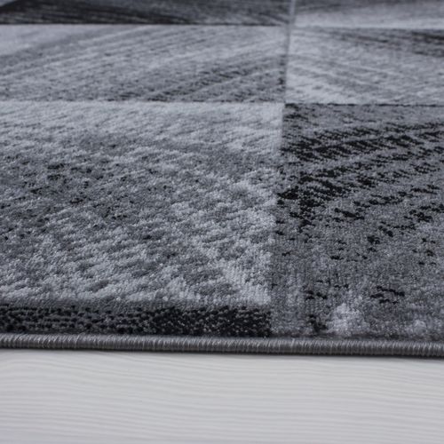 Carreaux - Tapis à Motifs Carreaux En Damier - Noir Et Gris 080 X 150 Cm