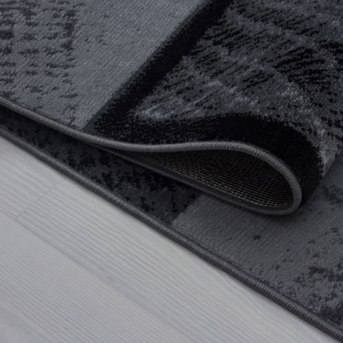 Carreaux - Tapis à Motifs Carreaux En Damier - Noir Et Gris 080 X 150 Cm
