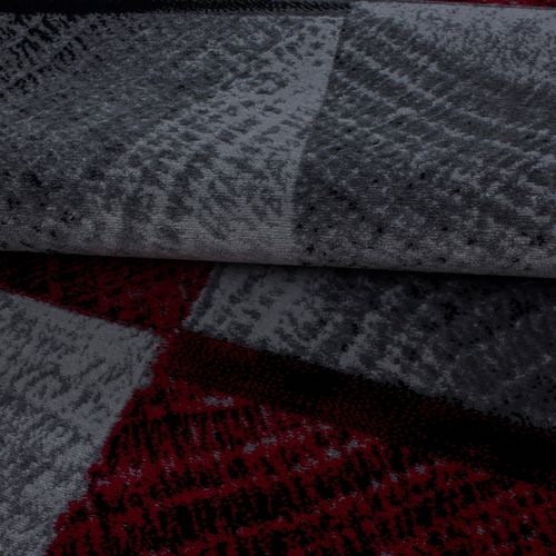 Carreaux - Tapis à Motifs Carreaux En Damier - Rouge Et Gris 200 X 290 Cm
