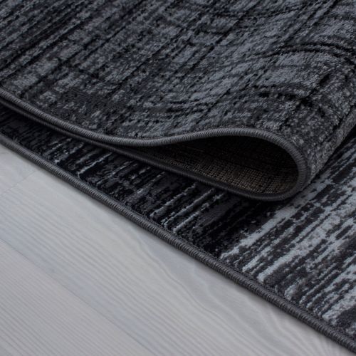 Geo - Tapis Géométrique à Carreaux - Anthracite Et Gris 200 X 290 Cm