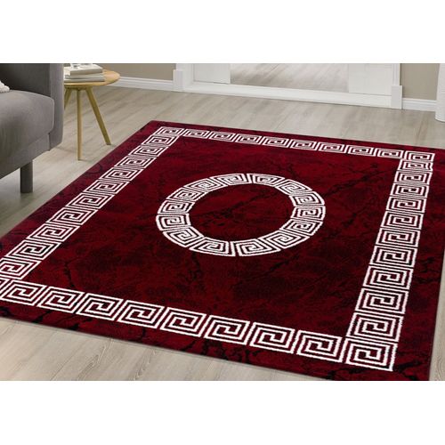 Ispa - Tapis Baroque Rouge Et Blanc 160 X 230 Cm