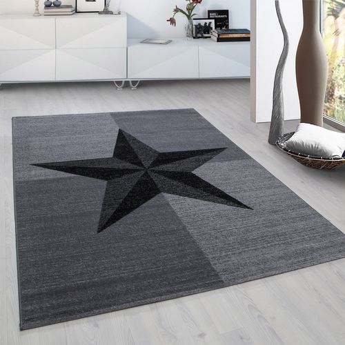 Star - Tapis à Motifs Étoile - Gris 160 X 230 Cm