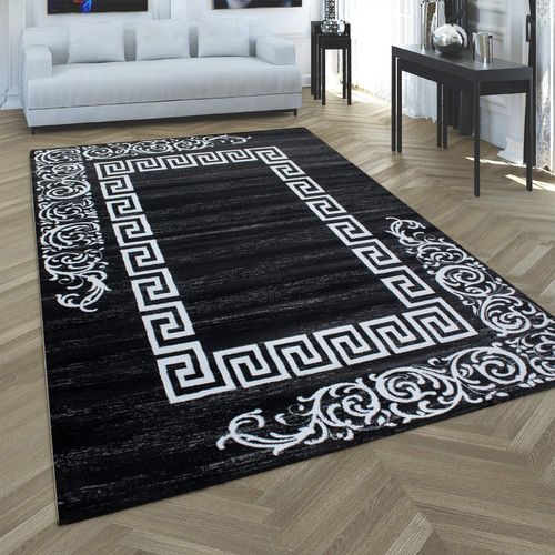 Roi - Tapis à Motifs Baroques - Noir Et Blanc 200 X 290 Cm