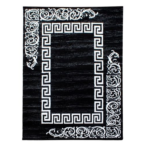 Roi - Tapis à Motifs Baroques - Noir Et Blanc 200 X 290 Cm
