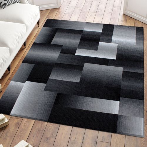 Old - Tapis à Carreaux Vintage - Noir Et Blanc 120 X 170 Cm