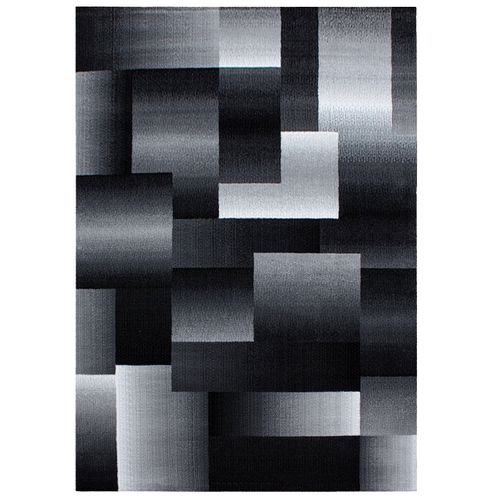 Old - Tapis à Carreaux Vintage - Noir Et Blanc 120 X 170 Cm