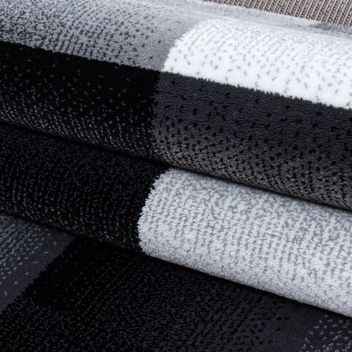 Old - Tapis à Carreaux Vintage - Noir Et Blanc 120 X 170 Cm