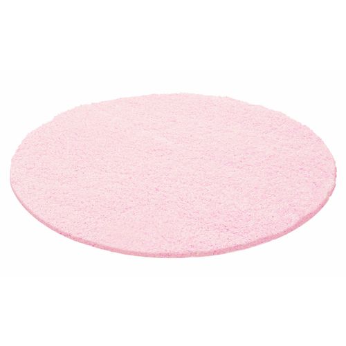 Shaggy - Tapis Uni Rond - Rose 080 X 080 Cm
