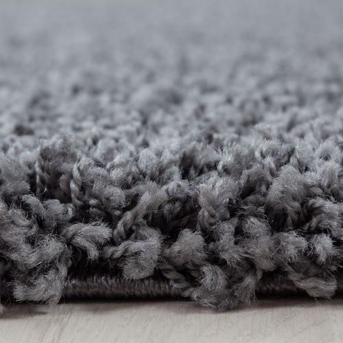 Shaggy - Tapis Uni Rond - Gris 080 X 080 Cm