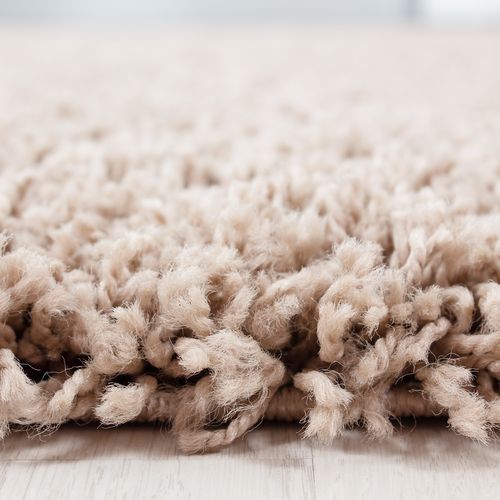 Shaggy - Tapis Uni à Poils Longs - Beige 080 X 250 Cm