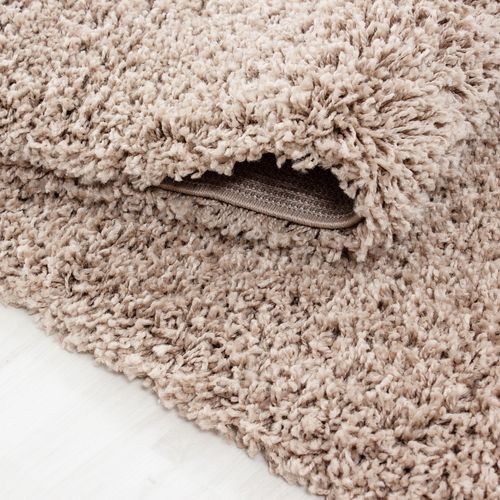 Shaggy - Tapis Uni à Poils Longs - Beige 080 X 250 Cm