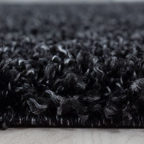 Shaggy - Tapis Uni à Poils Longs - Anthracite 080 X 250 Cm