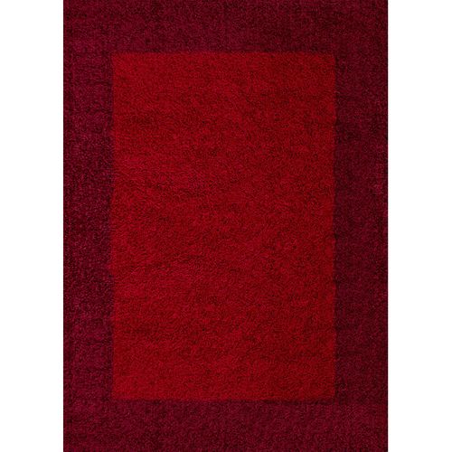 Shaggy - Tapis à Bordures - Rouge 080 X 150 Cm