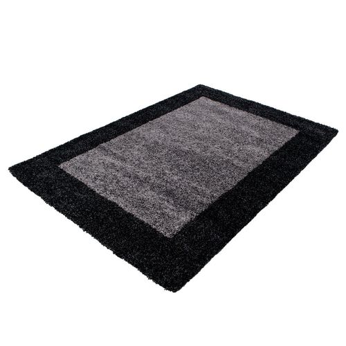 Shaggy - Tapis à Bordures - Gris Foncé 200 X 290 Cm