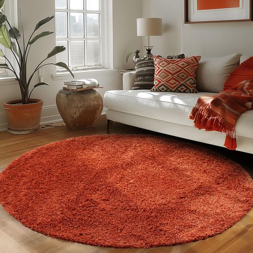 Shaggy - Tapis Uni Rond - Terra 200 X 200 Cm
