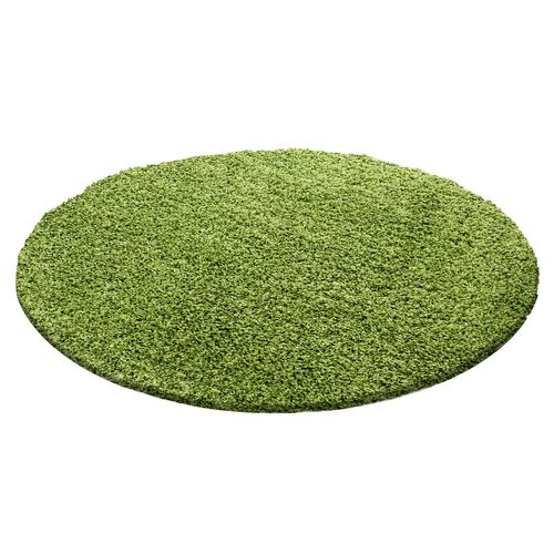 Shaggy - Tapis Uni Rond - Vert 200 X 200 Cm