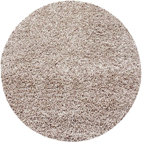 Shaggy - Tapis Uni Rond - Beige 200 X 200 Cm