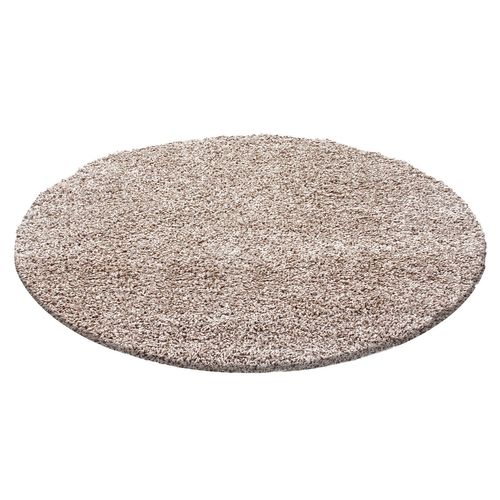 Shaggy - Tapis Uni Rond - Beige 200 X 200 Cm