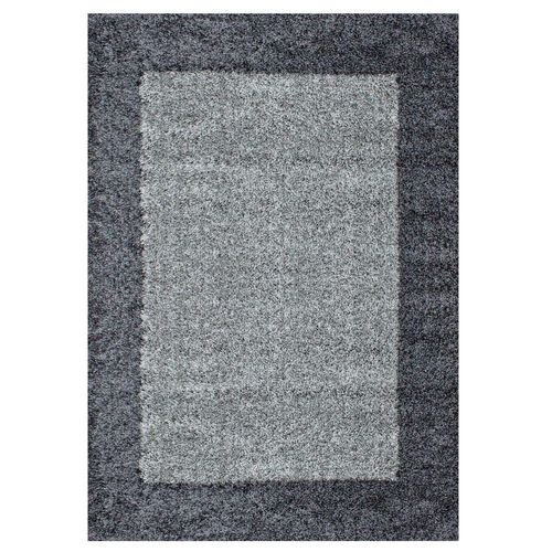 Shaggy - Tapis à Bordures - Gris 120 X 170 Cm