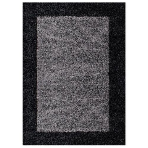 Shaggy - Tapis à Bordures - Gris Foncé 120 X 170 Cm