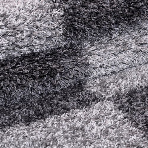 Roma - Tapis Shaggy à Motifs Traits - Gris Et Anthracite 160 X 230 Cm